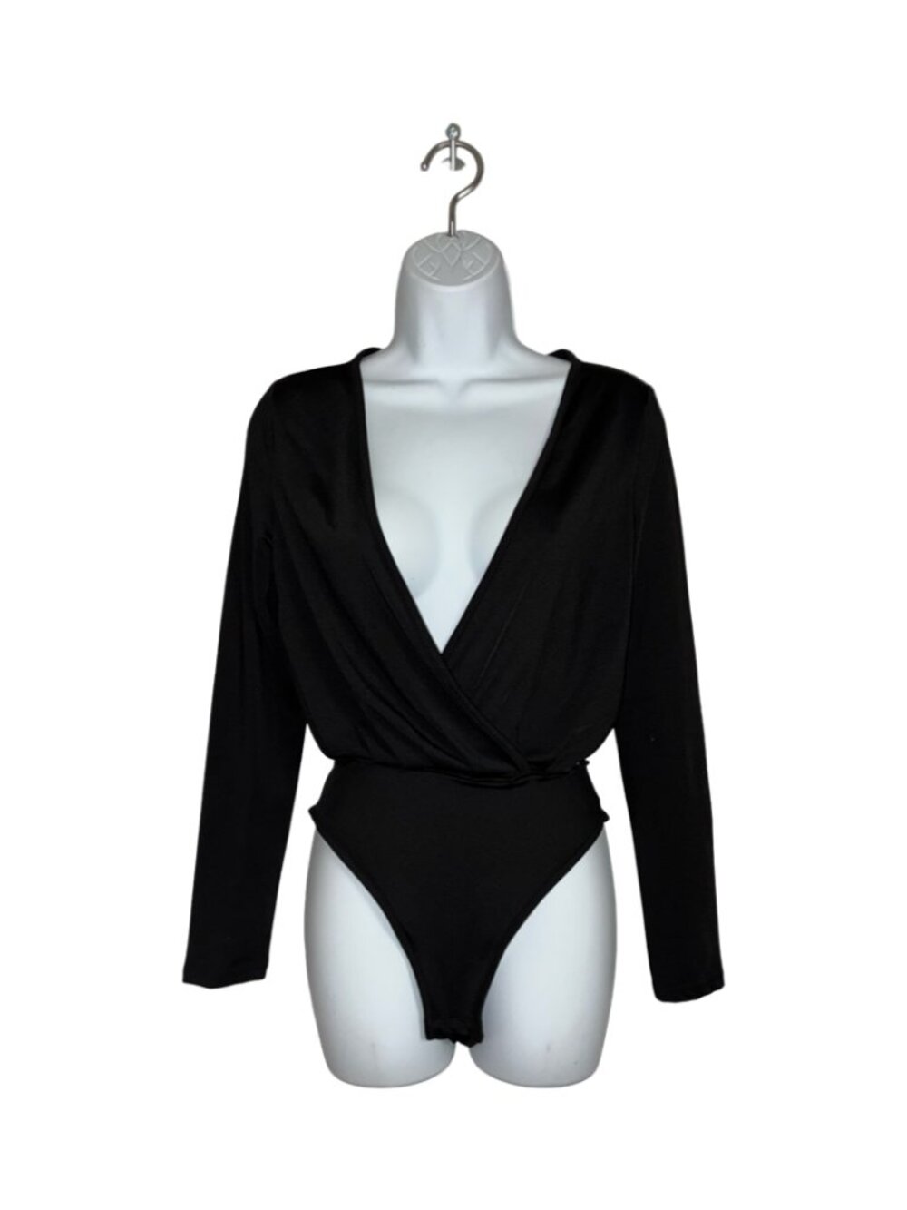 Sz.S*SHEIN*Black Long-Sleeve Bodysuit--Open Back